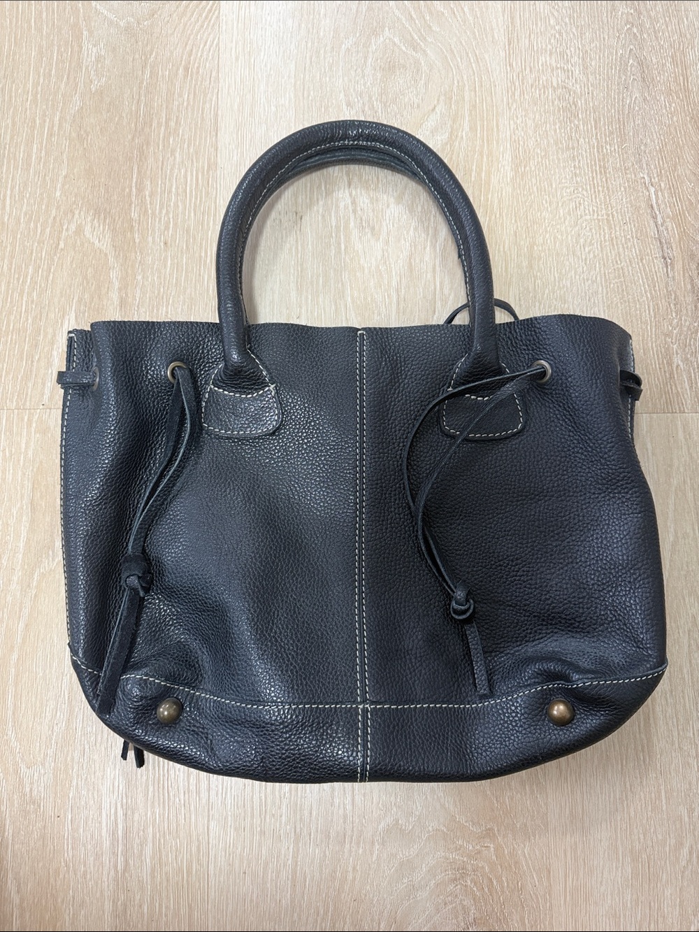 Everyday Black Y2K Leather Shoulder Bag with Top Handles